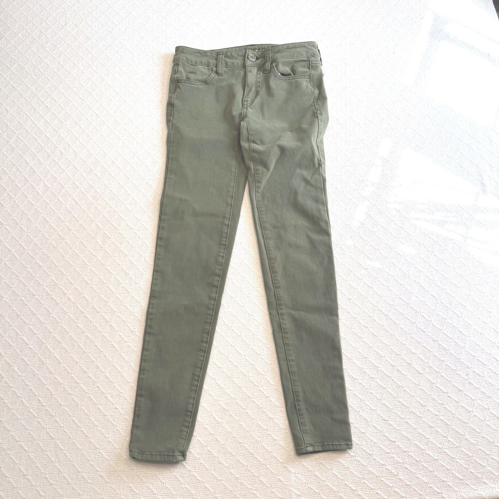 American Eagle 360 Super Stretch Jeggings Olive Green Size 0 Regular